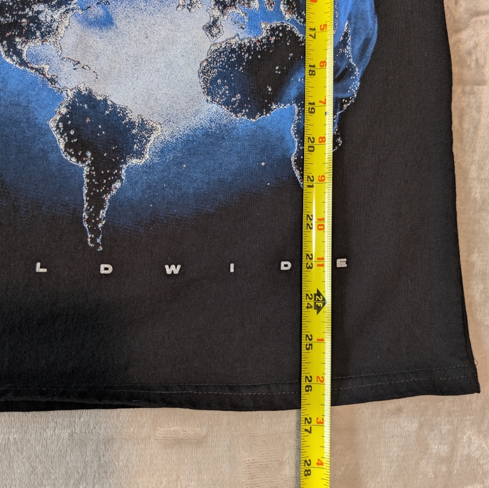 Primitive Worldwide Skateboard Black Blue Graphic Metal Punk Tee Alt Shirt Sz S image 4